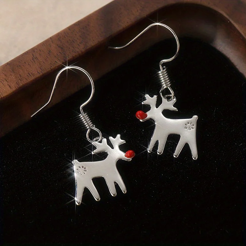 Neue Mode Rentier Frohe Weihnachten Tropfen Ohrringe für Frauen Weihnachten Rote Nase Rentier Ohrringe Neue Jahr Schmuck Geschenke