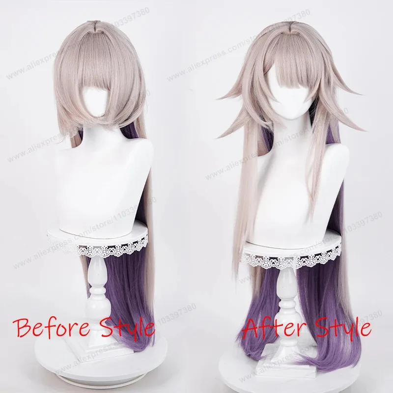 

Hsr the Herta Cosplay Wig 100cm Long Red Purple Mixed Women's Anime Heat Resistant Synthetic Wigs