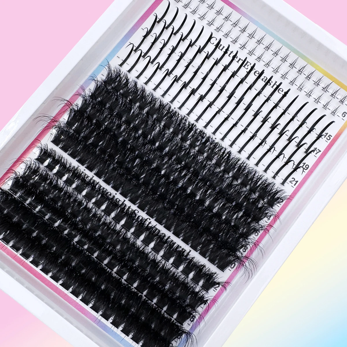 4 Styles Manga Lash Clusters Spike Individual Lash Clusters,Spikes+lower eyelashes+60D-200D  Natural Look, 6-21mm mixed length