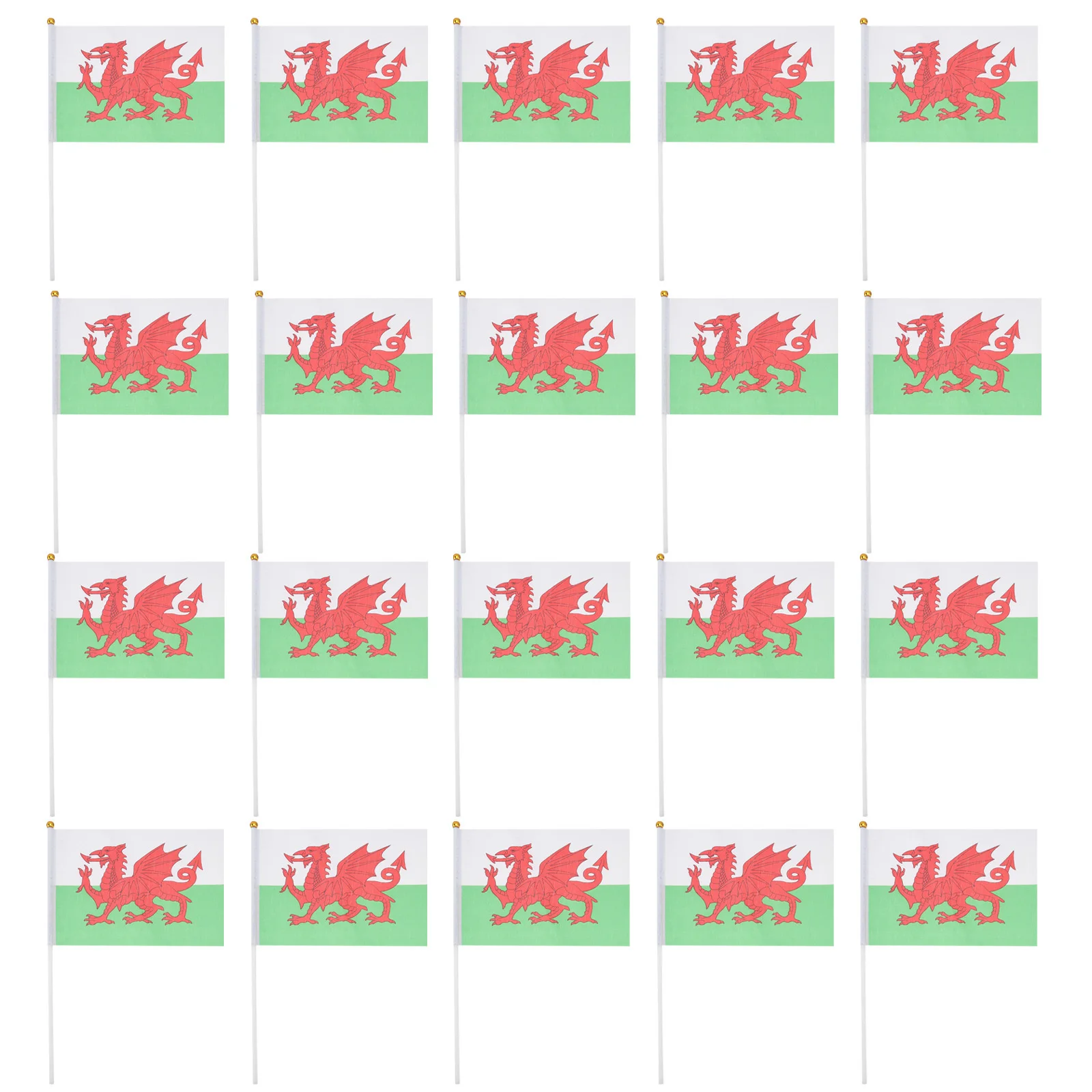 20Pcs Mini Hand Waving Flags Polyester 14x21cm Lightweight for International Sports Events School Use