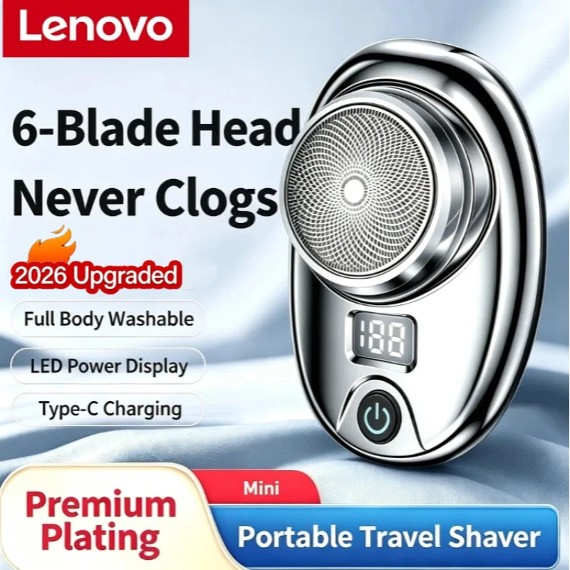 Lenovo Cordless Mini Electric Shaver USB Rechargeable LED Digital Display Electric Beard Shaver Lightweight Portable New