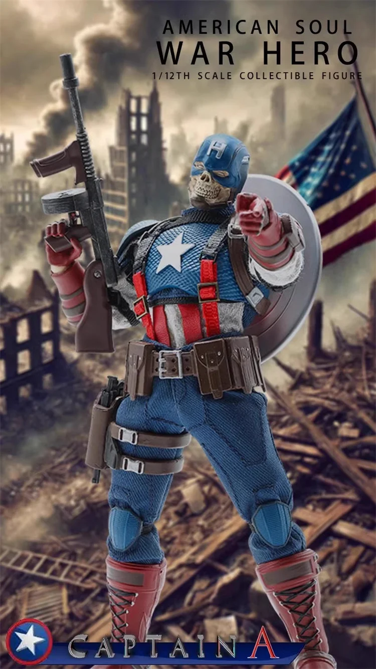 Originele Vreugde Man Speelgoed Oorlog Hero Captain American Soul Action Figure 1/12 Schaal Collectible JMToys JM003 Kid Speelgoed Verjaardagscadeau