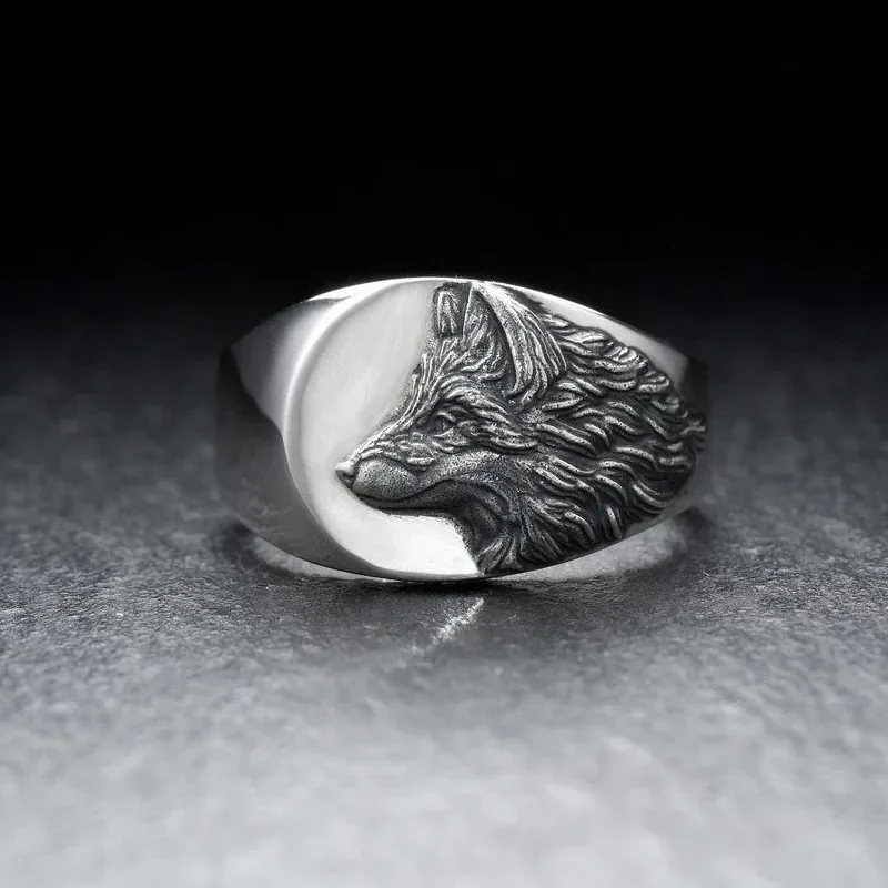 Cross-border sales accessories Europe and the United States retro overbearing Wolf fashion ring