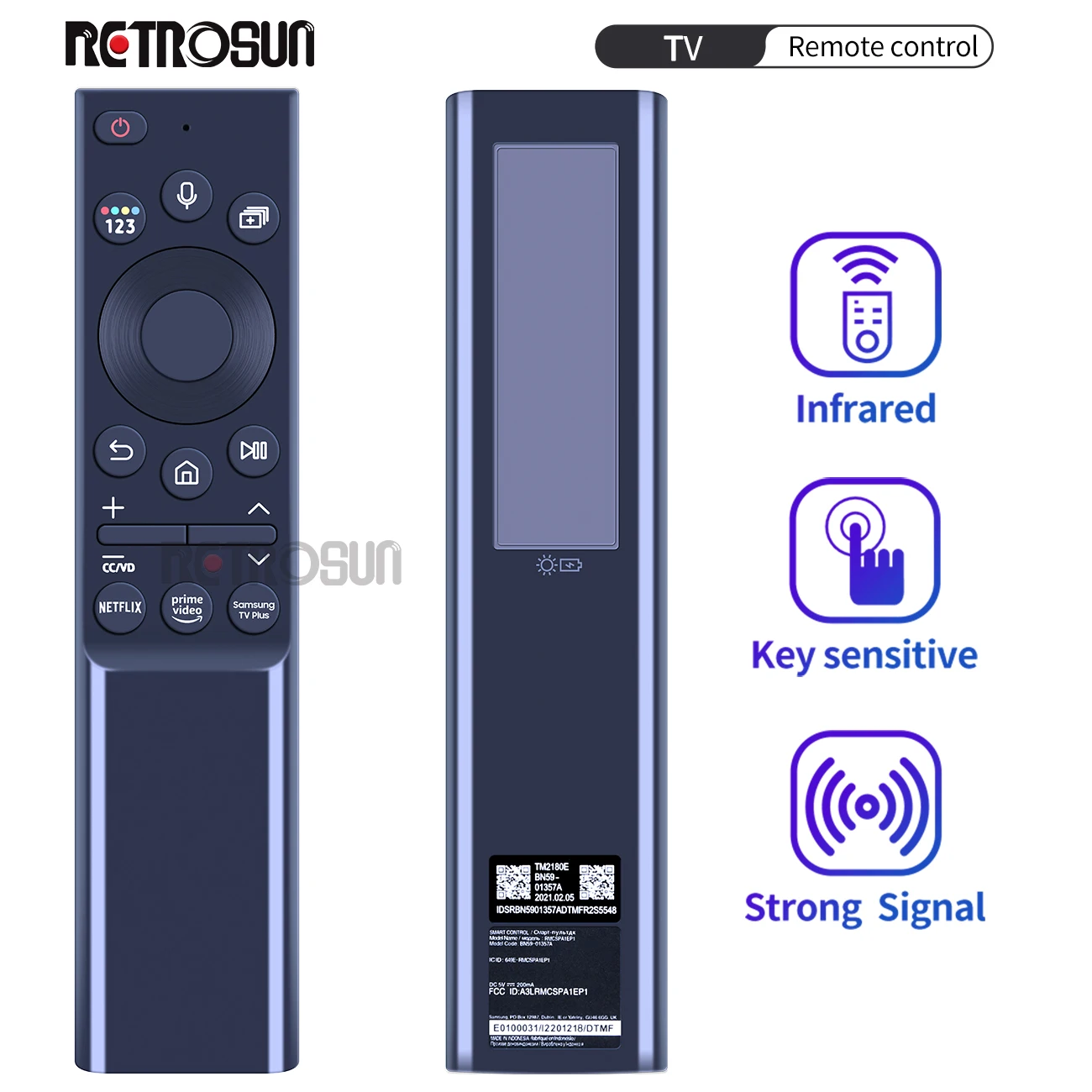 

New And Original QA85QN900 TV Solar Recharging Remote Control BN59-01357B BN59-01357A BN59-01364A RMCSPA1EP1