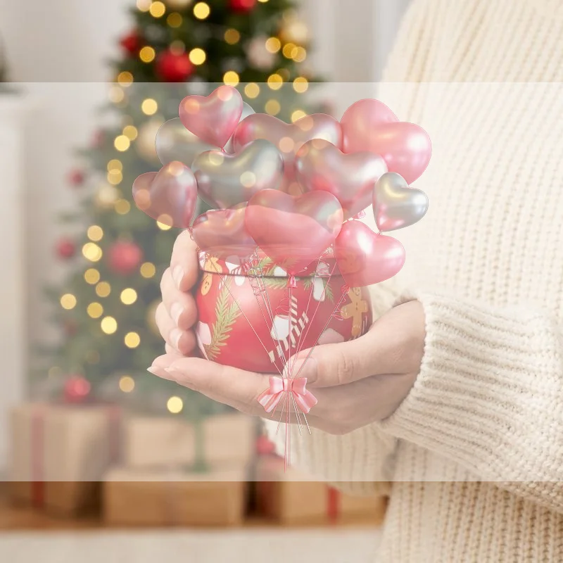 Christmas Empty Candle Tin Box Metal Storage Jar Printed Metal Can For DIY Soy Wax Candle Making Holiday Decoration Gifts