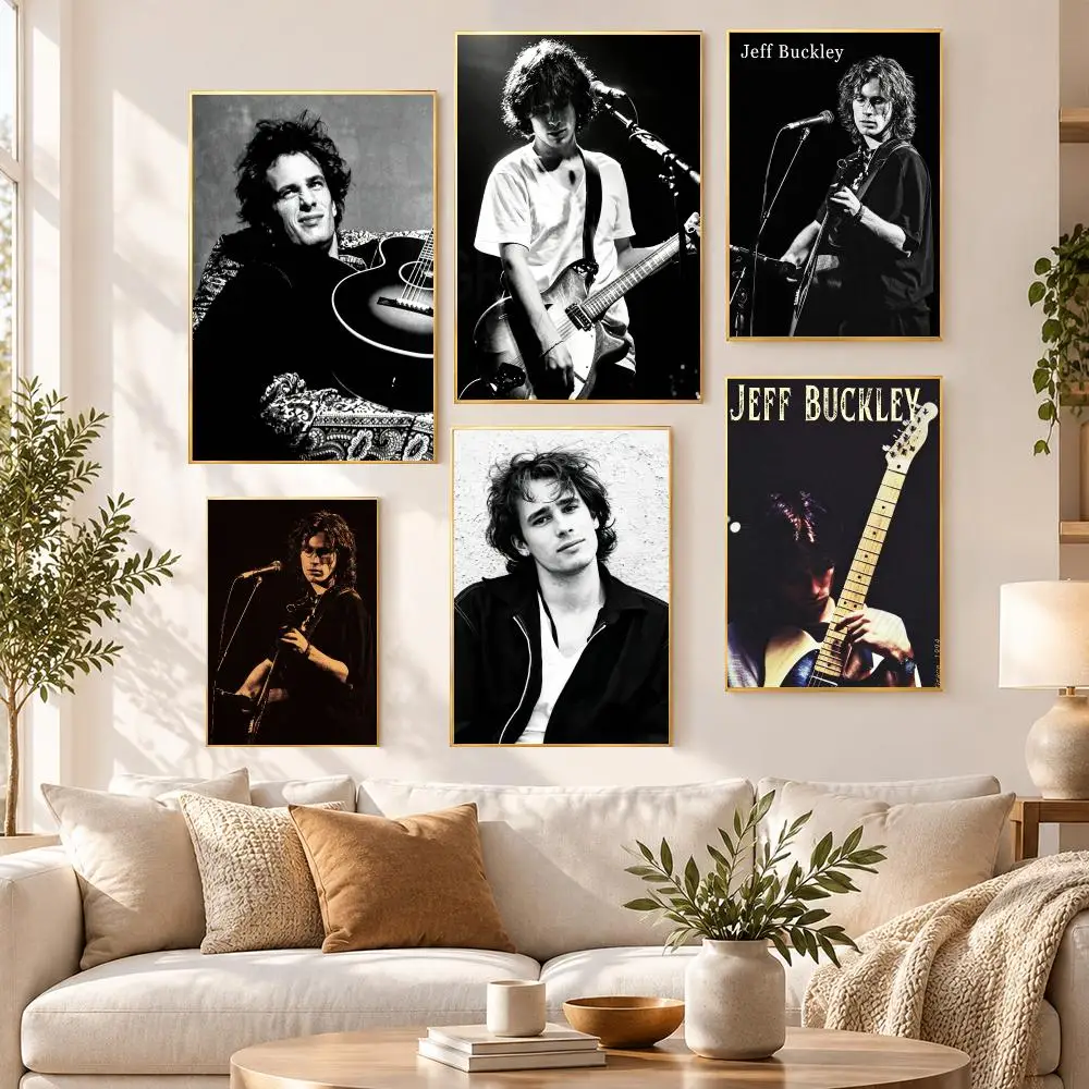 Music Band Alternative Jeff Buckley Poster PP Self Adhesive Wall Decor Aesthetic Bedroom Gaming Room Home Holiday Gift