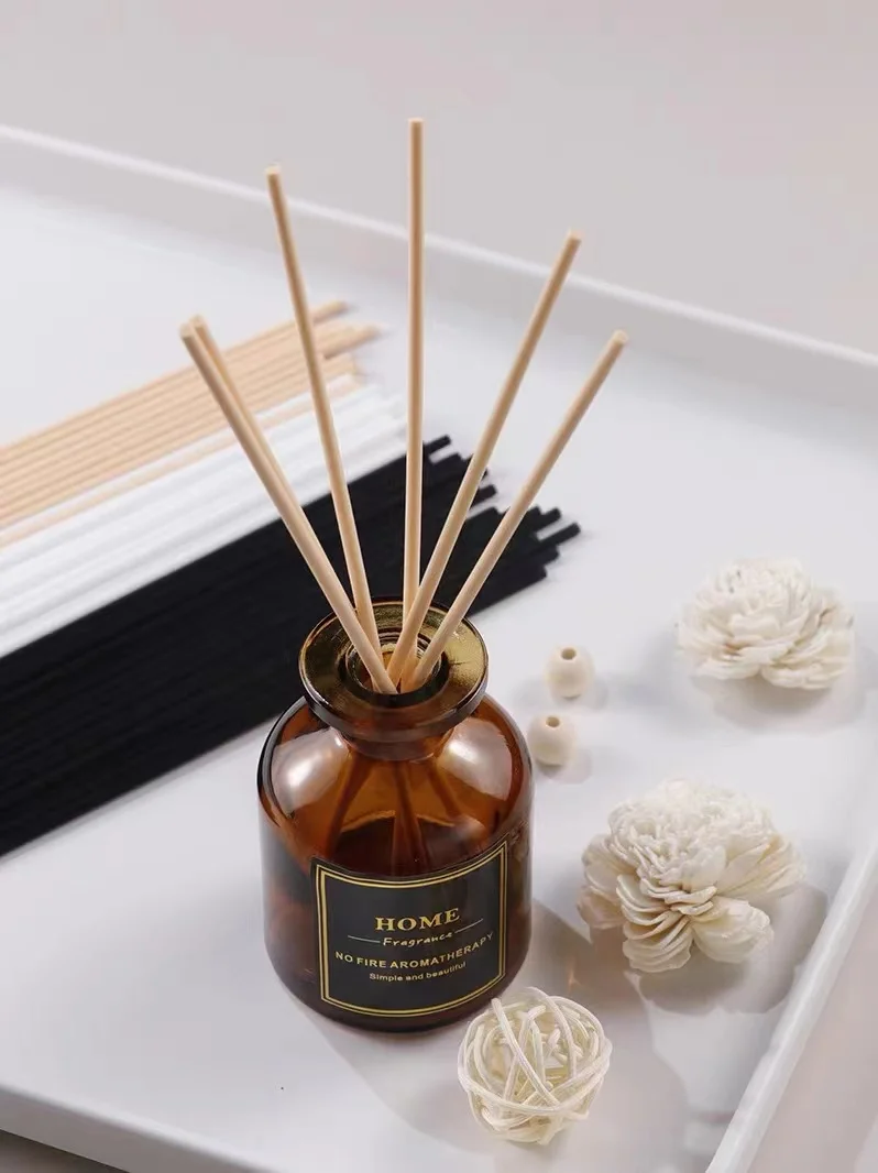 1000PCS L22/25/30CM X3/4/5MM Home Fragrance Essential Oil Diffuser Sticks Black and White Fiber Rattan Sticks for Home Decor