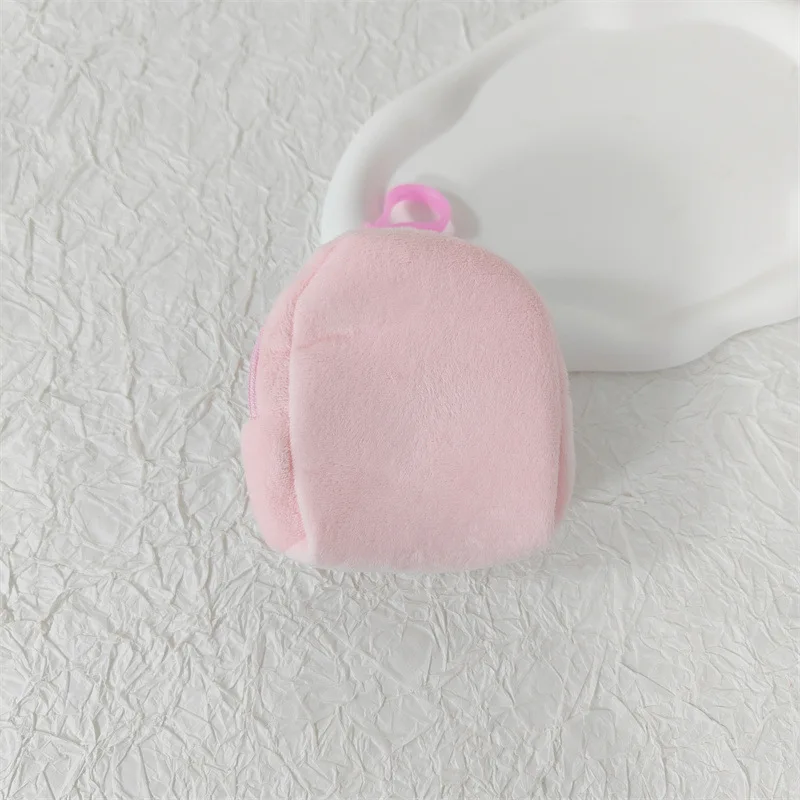 Porte-monnaie en peluche coloré pour femme, mini sac à dos portable, porte-monnaie en peluche de dessin animé, porte-monnaie en peluche avec pendentif, document de bonbons