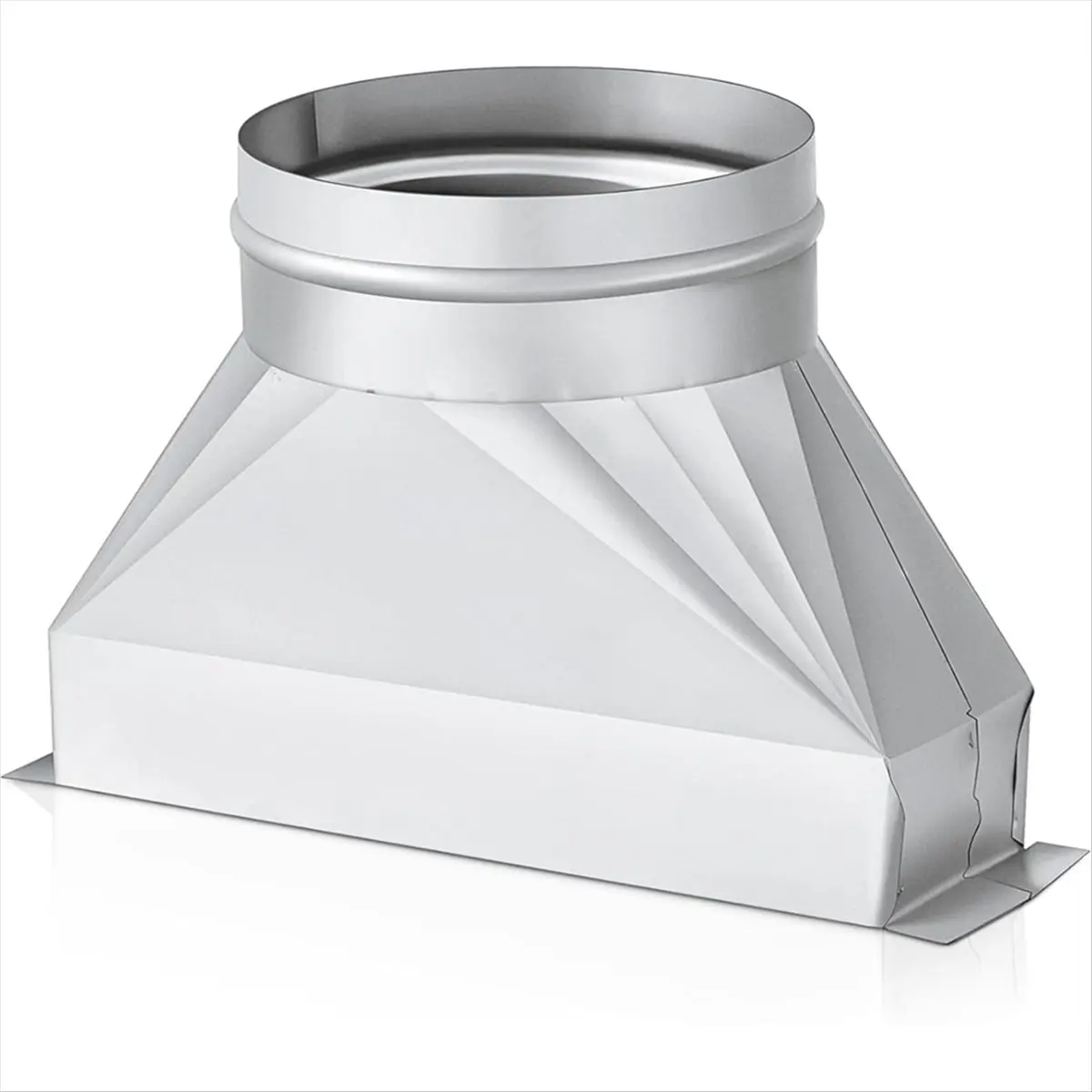 3-1/4 X 10 X 6Inch Galvanized Duct Rectangular to Round Duct Transition Microwave Vent Kit for Connecting HVAC Fittings