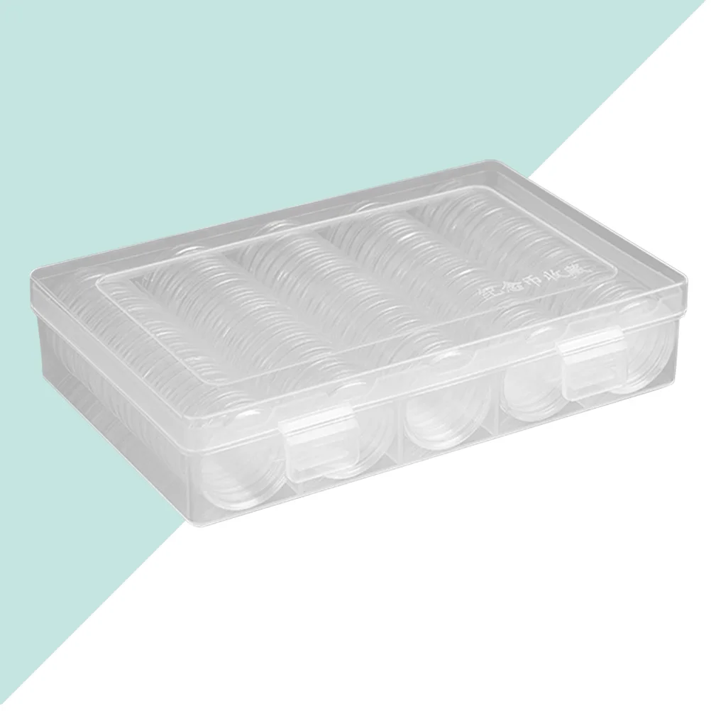 Coin Storage Case Clear Plastic Capsule Holders Dust Proof Oxidation Resistant Organizer Collection Supplies Commemorative