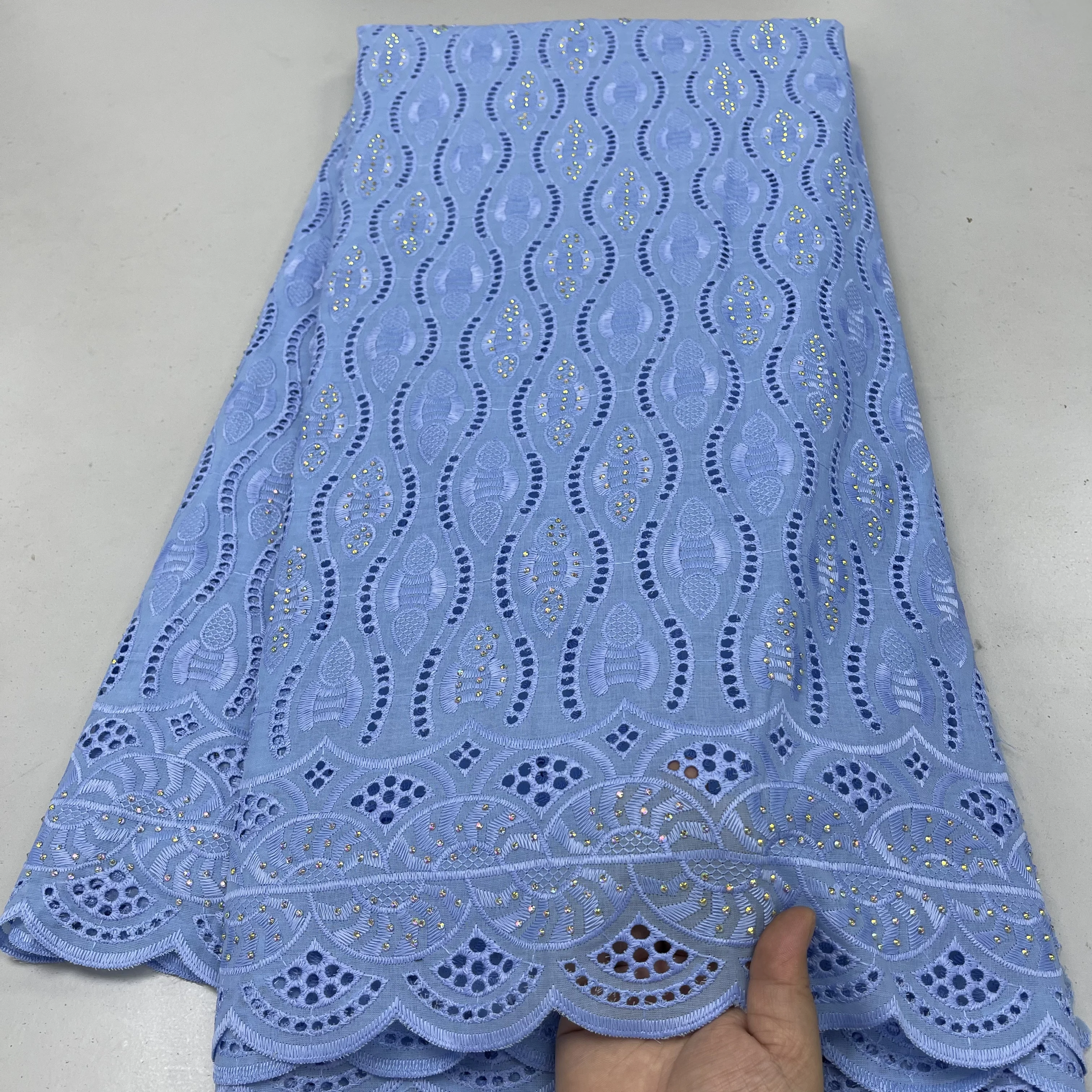 

Горячее французское хлопковое кружево, африканский тюль, шнур, гипюровая кружевная сетка, вышитая ткань, 5 ярдов для свадебной вечеринки