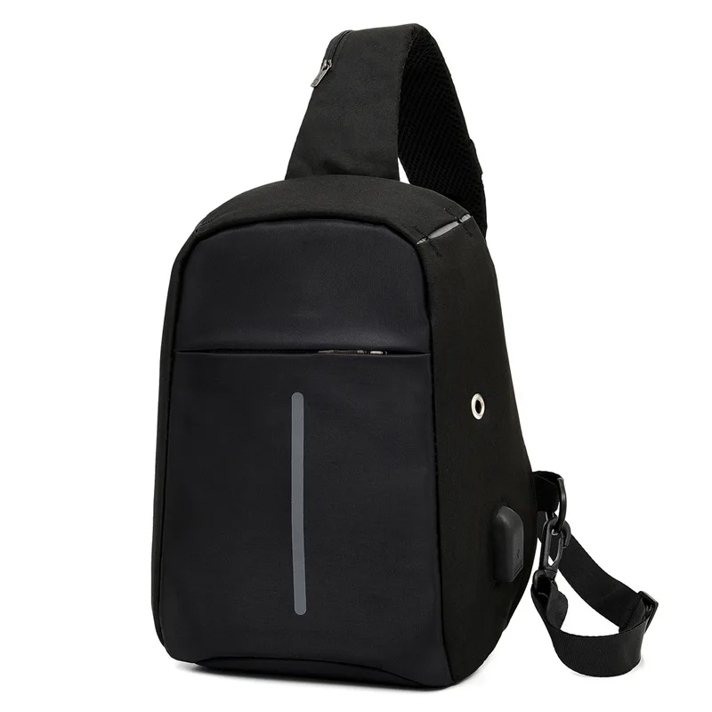 Fashion Men's Chest Bag High Quality Waterproof Men Cross Body Shoulder Bag With USB Charging Multi-pocket Messenger Bags