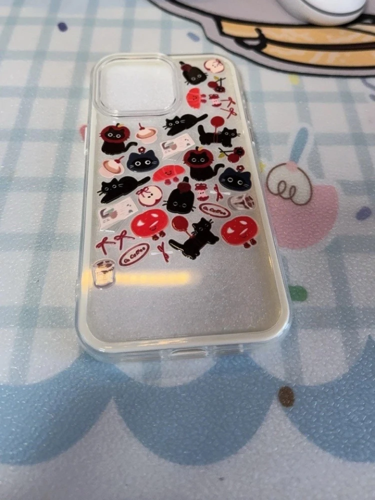 2Pcs Cartoon Black Cat 3D Jelly Relief Stickers Transparent Epoxy Resin Decals for Phone Case Laptop Tablet DIY Decoration