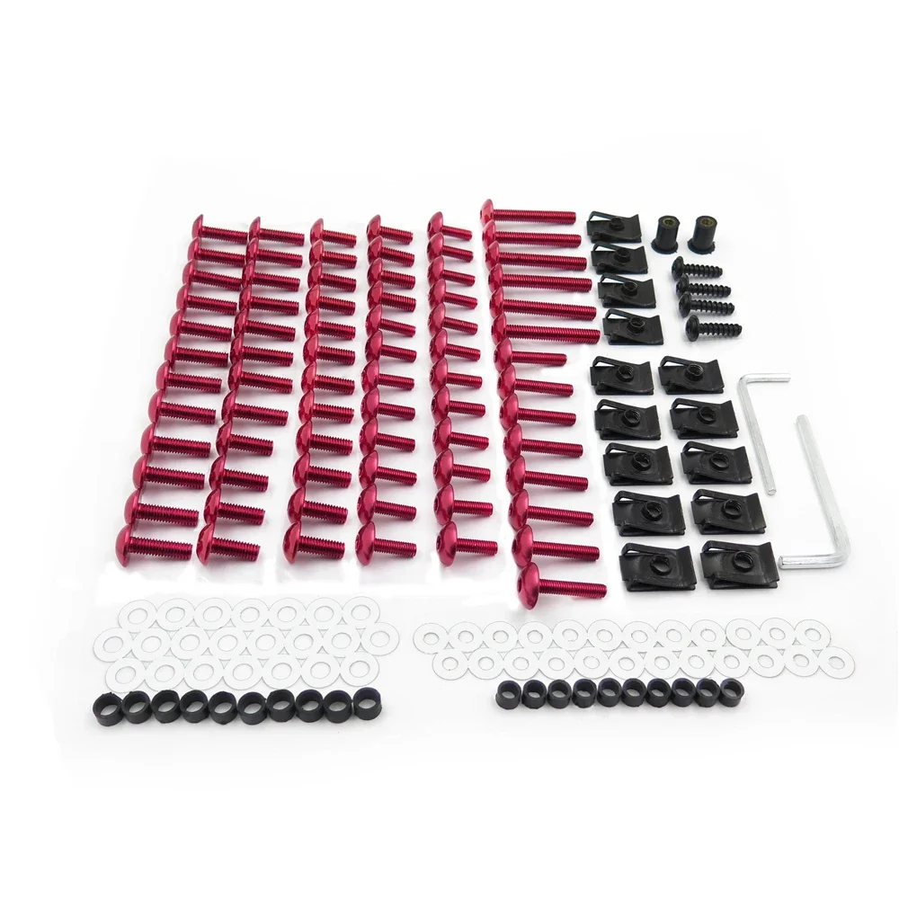 Free Shipping Motorcycle Parts Complete Fairing Bolts Screws Fasteners Kit for Yamaha Yzf R1 R6 F6R Fz1 Fz8 RED