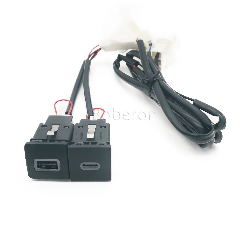 Red LED Quick Car Charger Socket 12V/24V Dual QC3.0 USB Charging Outlet Power Adapter Type C PD Fit for VW Golf 5 6 view 5