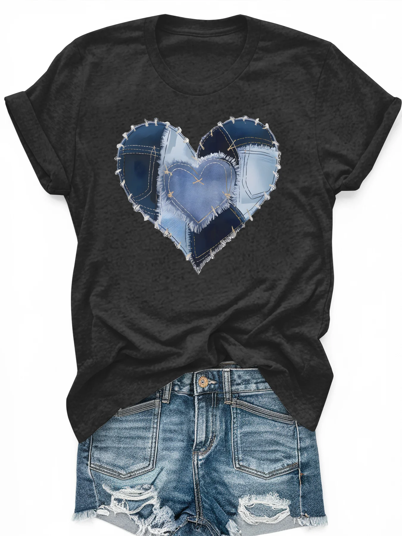 

Women's large-size printed short-sleeved T-shirt, loose and casual, soft, comfortable and breathable, outdoor sports