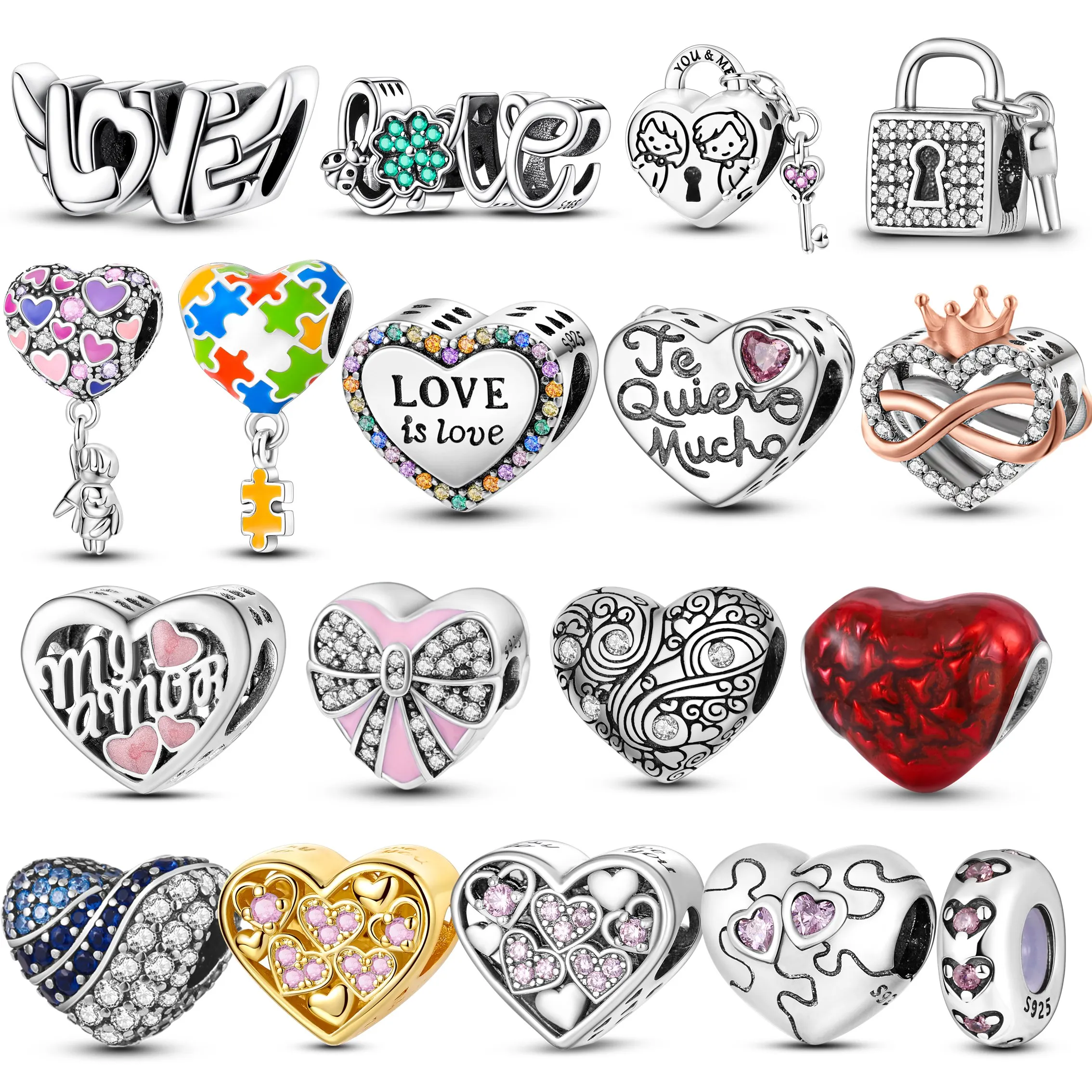 925 Sterling Silver Infinite Love & Friendship Beads Charms Pendent Jewelry Fits 925 Original Bracelet Diy Gift For Women