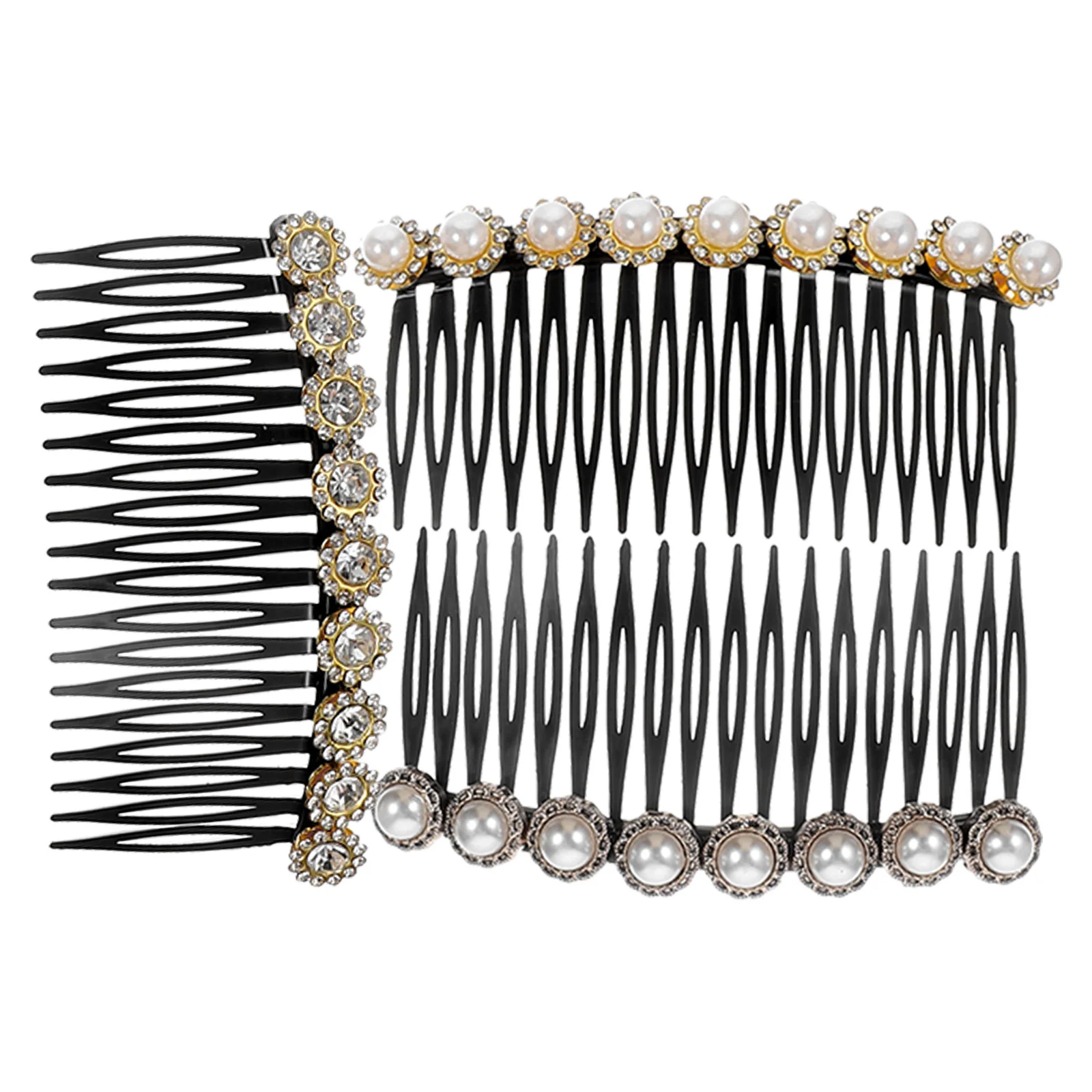 

3 Pcs Broken Hairpin on Female Back of Head Pearl Side Comb Rhinestones Organize Artifacts Miss