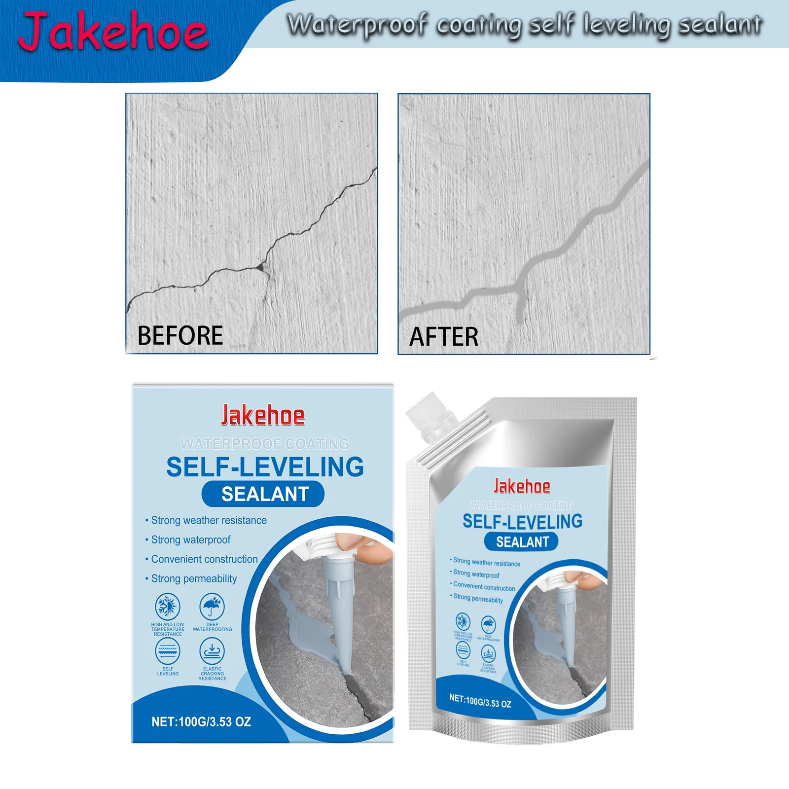 

Waterproof Coating Self Leveling Sealant Auxiliary Waterproof Substrate Protection Indoor and Outdoor Universal Adhesive
