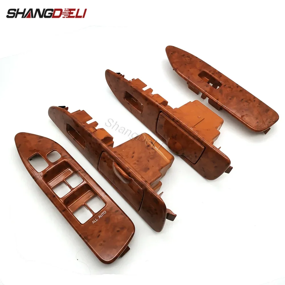Wood Grain Left Right AC Air Vent Power Window Control Panel Auto Dashboard Trim for Toyota LC100 FJ100 Land Cruiser 2003-2007