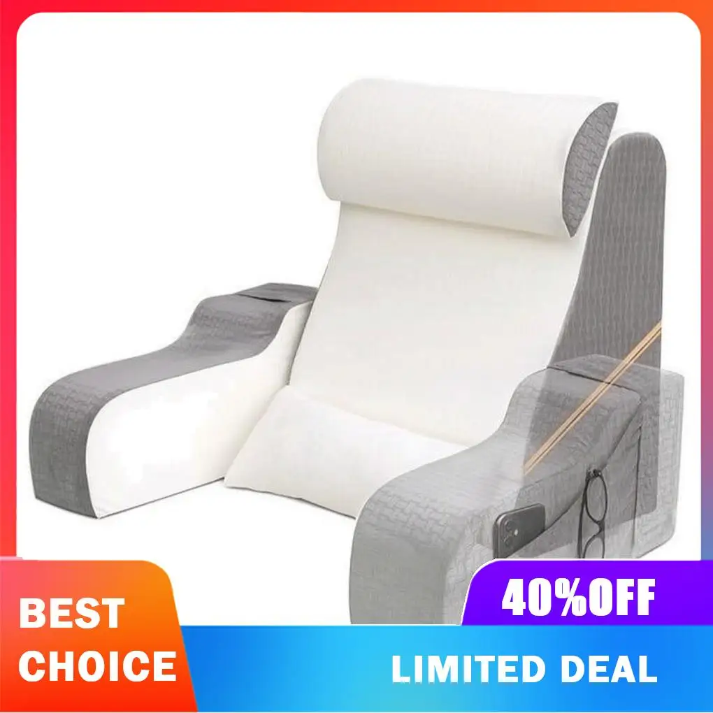 Relaxing Bed Chair Pillow Converts To Wedge Pillow Supports Reading Comfort And Reduces Snoring
