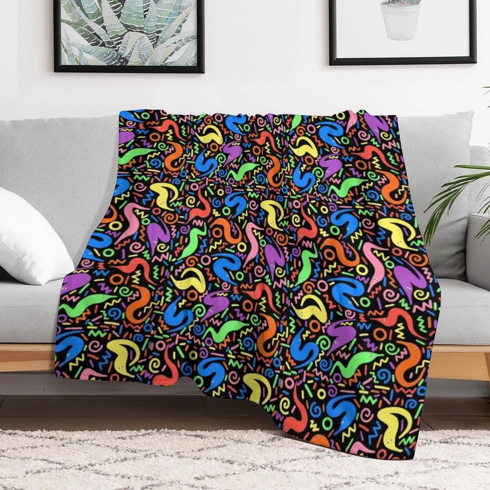 Worm on a String Retro Bowling Alley Carpet Throw Blanket for winter Stuffeds Blankets