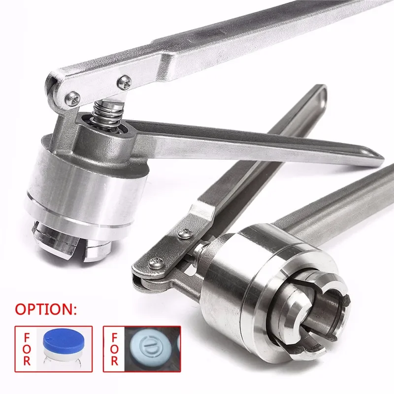 1Pc Stainless Steel Manual Vial Crimper Hand Sealing Machine For Crimping 20mm Flip Off Cap Bottle Clamp Pliers Capping Machine