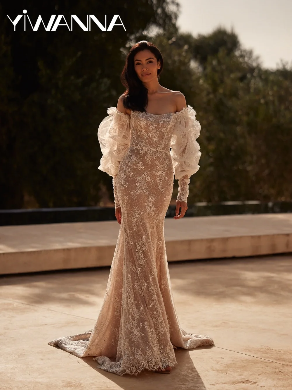 

Elegant Beaded Lace Wedding Dress With Detachable Sleeve Sexy Strapless Backless Bridal Gown Customized Dresses For Bride