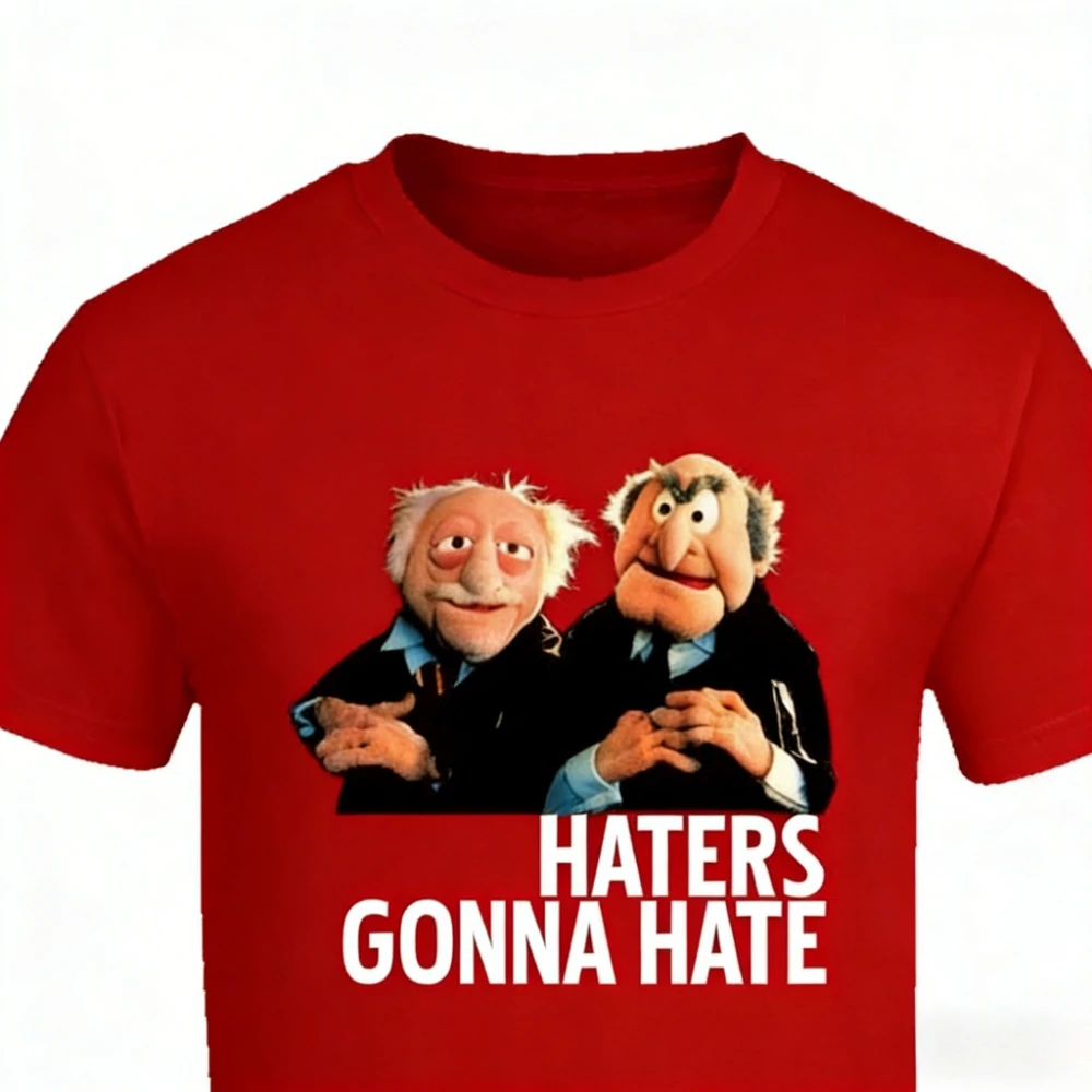 Vintage Statler und Waldorf Puppets Lustige Haters Gonna Hate Grafik-T-Shirts für Damen und Herren, hochwertiges Baumwoll-Klassiker-T-Shirt mit O-Ausschnitt