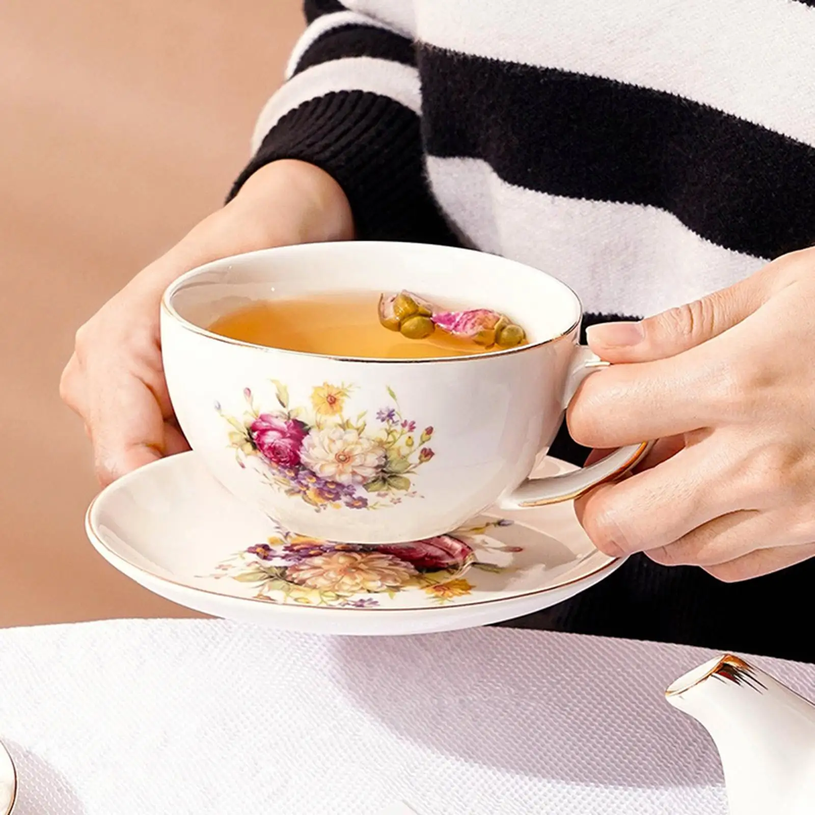 Porcelain Teapot and Cup Set Reusable Durable Vintage Water Kettle Tea Kettle Pot Coffee Pot for Home Afternoon Tea Party