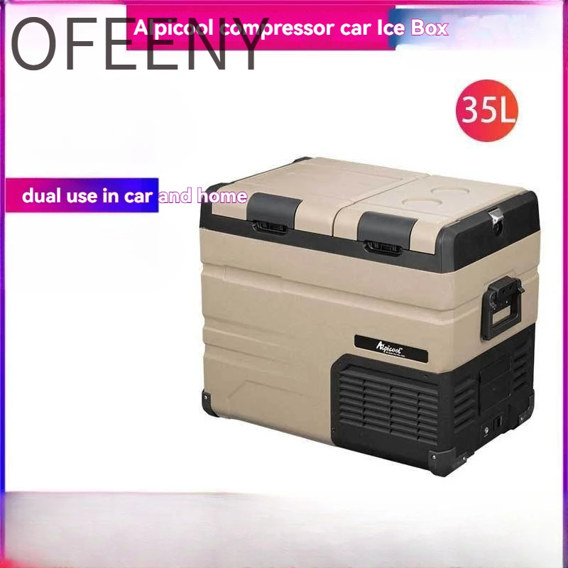 Nevera Portátil con Compresor TA35, 12V 24V, Mini Congelador para Auto y Hogar, Caja Refrigeradora de 35L de Capacidad para Campamentos, Dormitorios y Actividades al Aire Libre