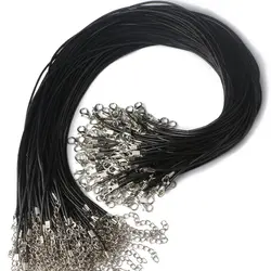 Collar de cordón de cuero con cierre de langosta, cuerda trenzada ajustable para fabricación de joyas, dijes DIY, pulsera colgante, 10 unids/lote