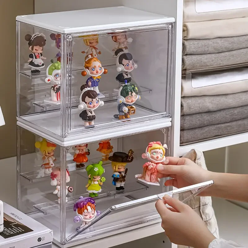 1pc Three Layer Acrylic Display Rack Transparent Ladder Handmade Anime Car Model Blind Box Storage Box Jewelry Sorting Box