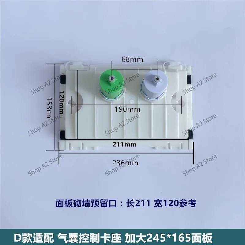 Suitable for Wall Water Tank Pneumatic Panel Gun Gray Wall Mounted Toilet Button Squat Toilet Flush Stainless Steel Enlarged