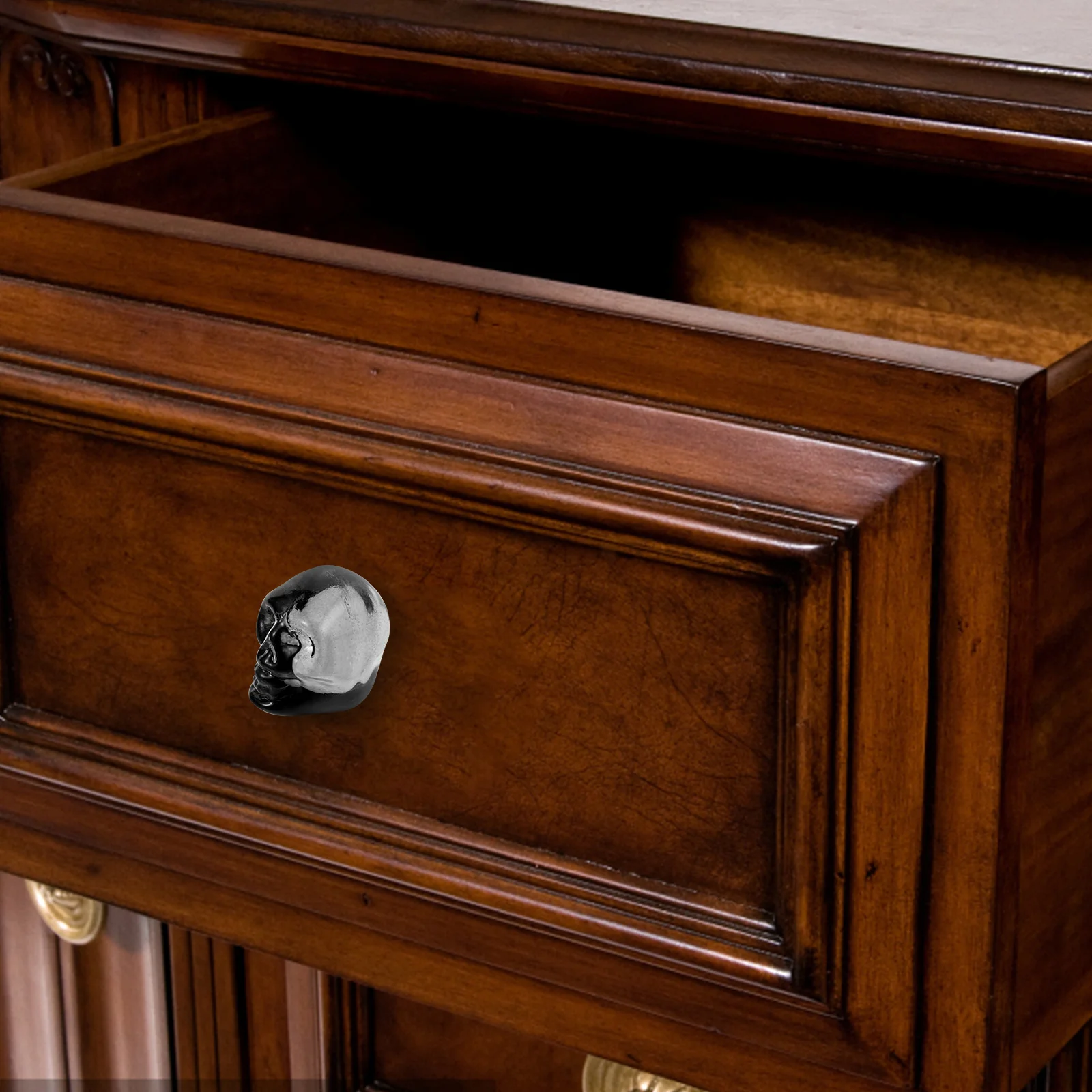 

Skull Head Cabinet Knob Modern Durable Small Drawer Pull Decorative Furniture Handle for Wardrobe Dresser Kitchen Cabinets