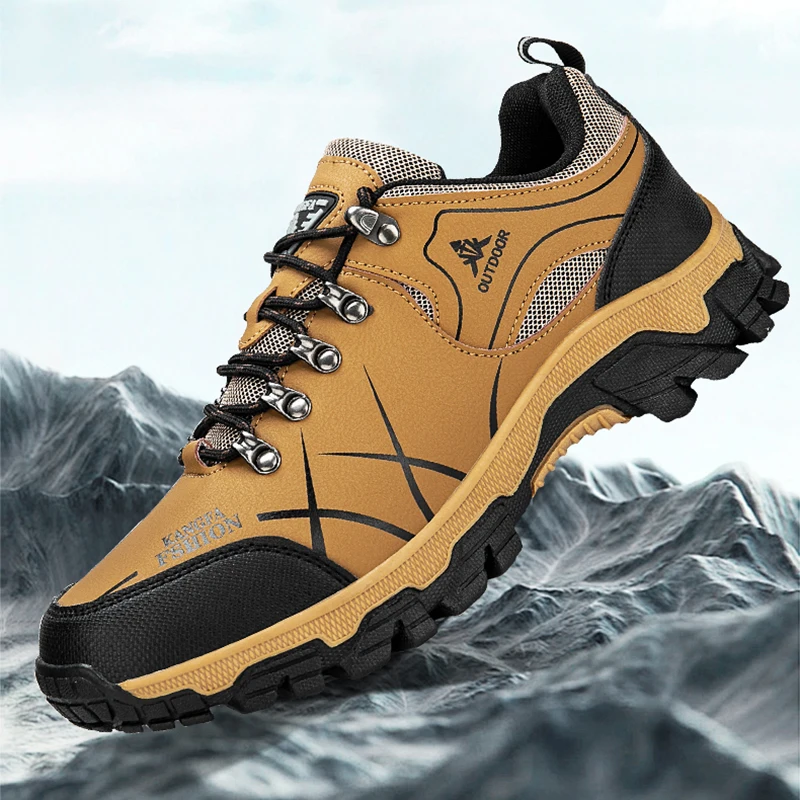 Men's Hiking Shoes Waterproof Wear-resistant Sports Camping Climbing Shoes Outdoor Trekking Tourism Shoe Fishing Hunting Boots