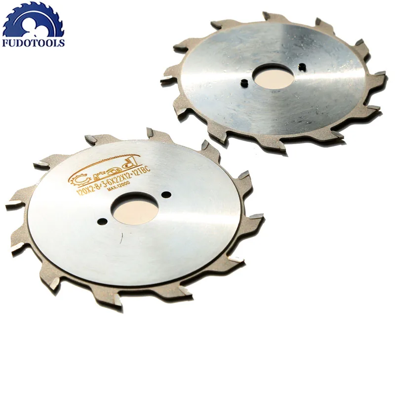 Free Shipping 1 Set Double Blades 120*2.8-3.6*22/20*12+12T TCT Adjustable Scoring Blades for Scoring Aluminum plate/alunimun