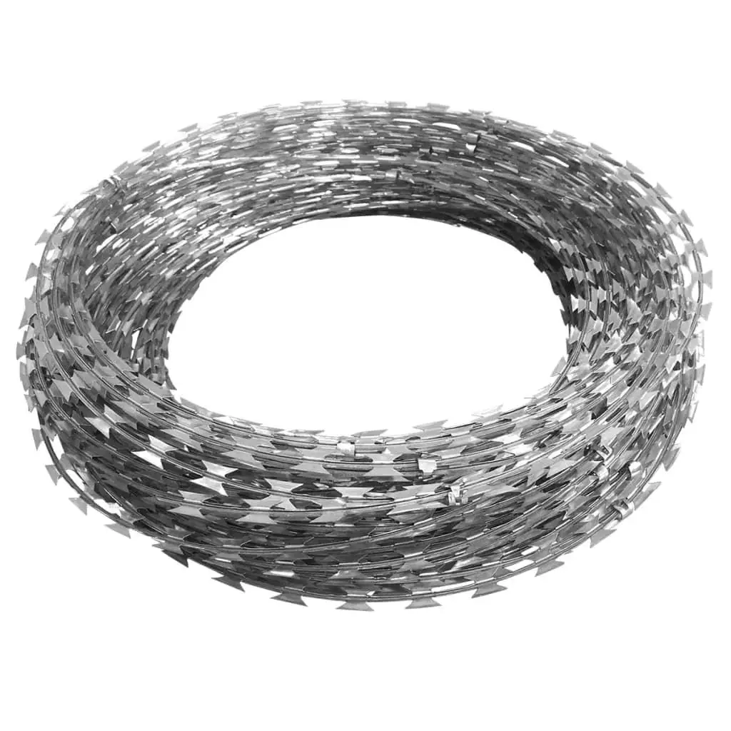 Galvanized BTO-22 Clipped Concertina Razor Wire - 328.1 ft Durable Security Fencing