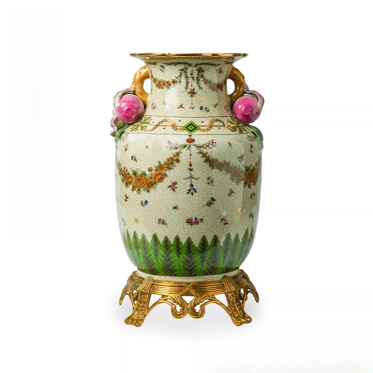 

European high-end ceramic vase, flower arrangement ornament, special-shaped vase