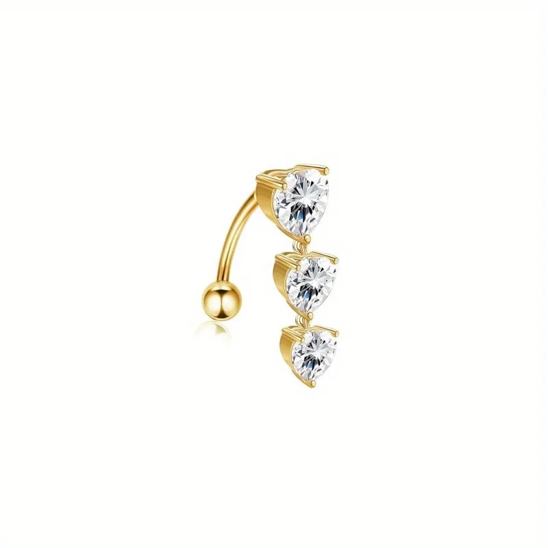 Cute Cubic Zirconia Dangle Belly Button Ring