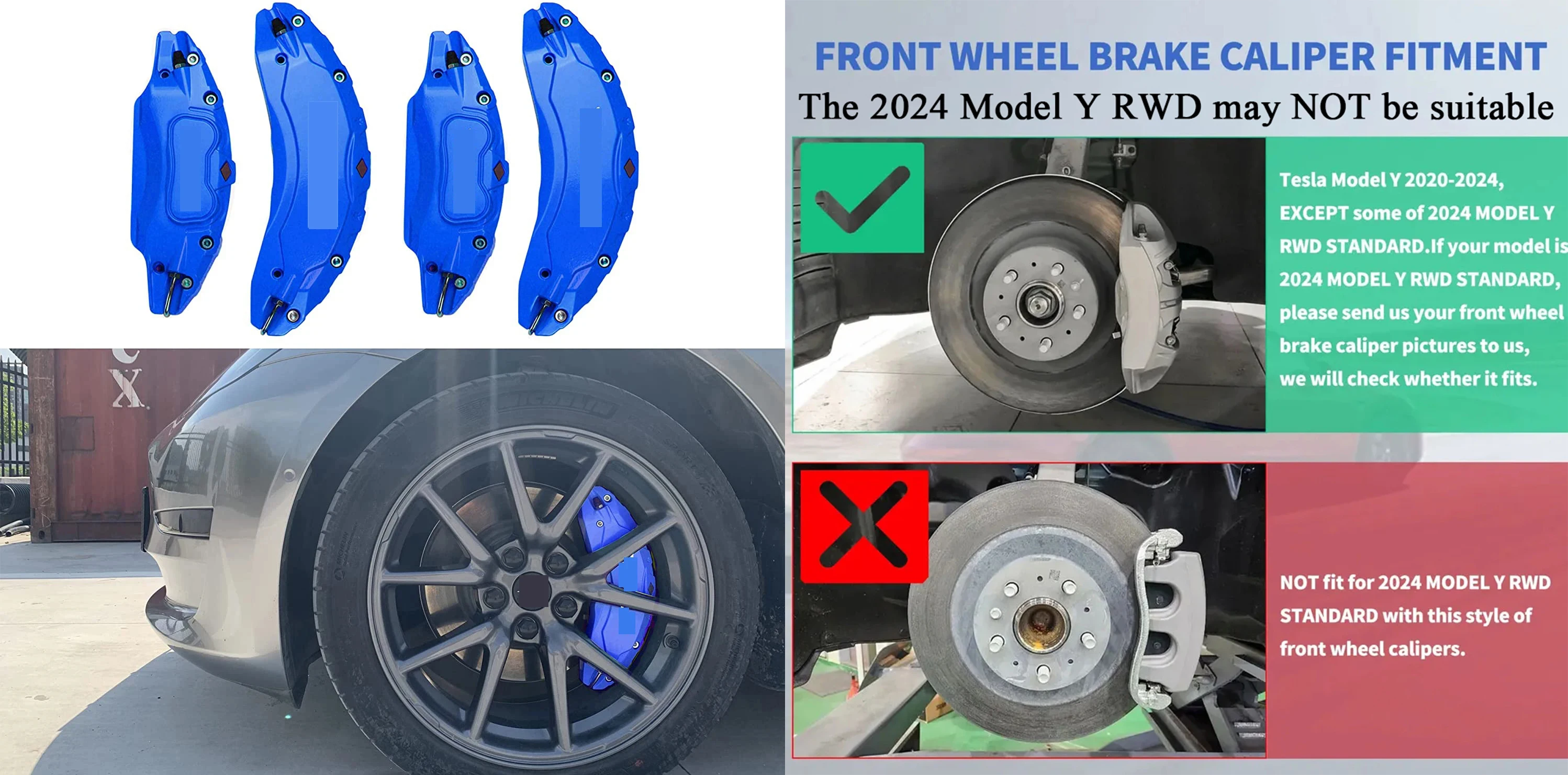 テスラ モデルY 2020 2021 2022 2023 2024用ブレーキキャリパーカバー