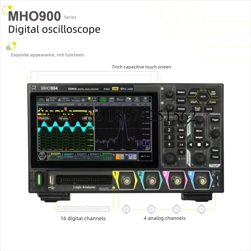 Wmwmnu for MHO954 Digital Oscilloscope 4 Channel 500MHz Portable 12 bit High Resolution Bandwidth Signal Analyzer