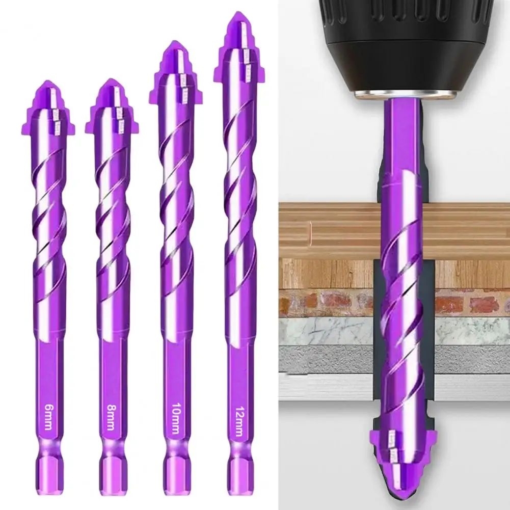 

1/4/6Pcs Multifunctional High Hardness Woodworking Tool Set Four-Edged Sawtooth Drill Bits Rust Resistant for DIY Projects
