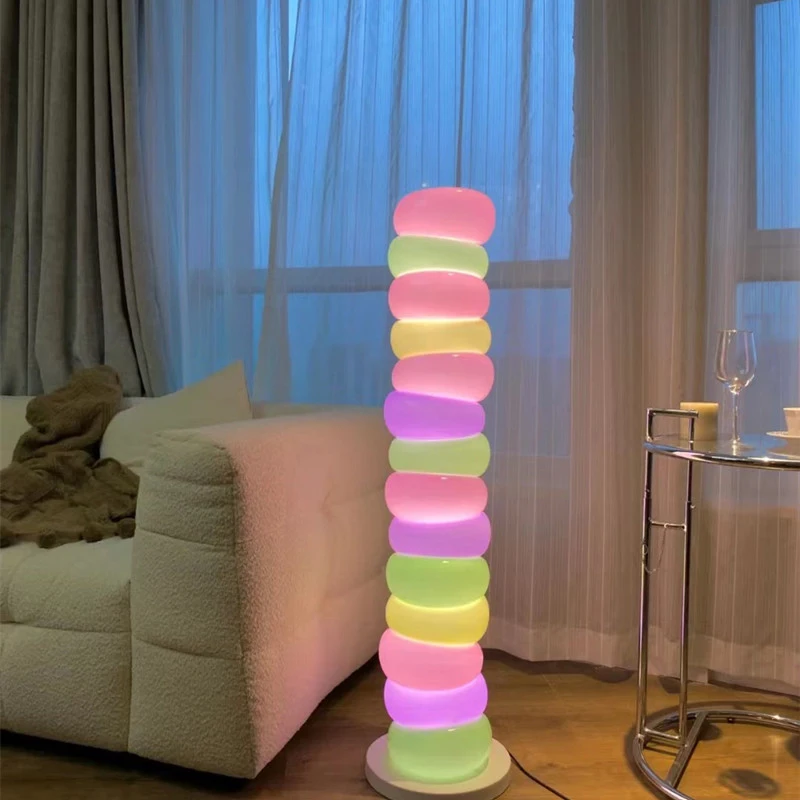 Nordic Children Floor  Color Modern Family Iiving Room Bedroom Creativity LED Decorative Atmosphere Standing Light