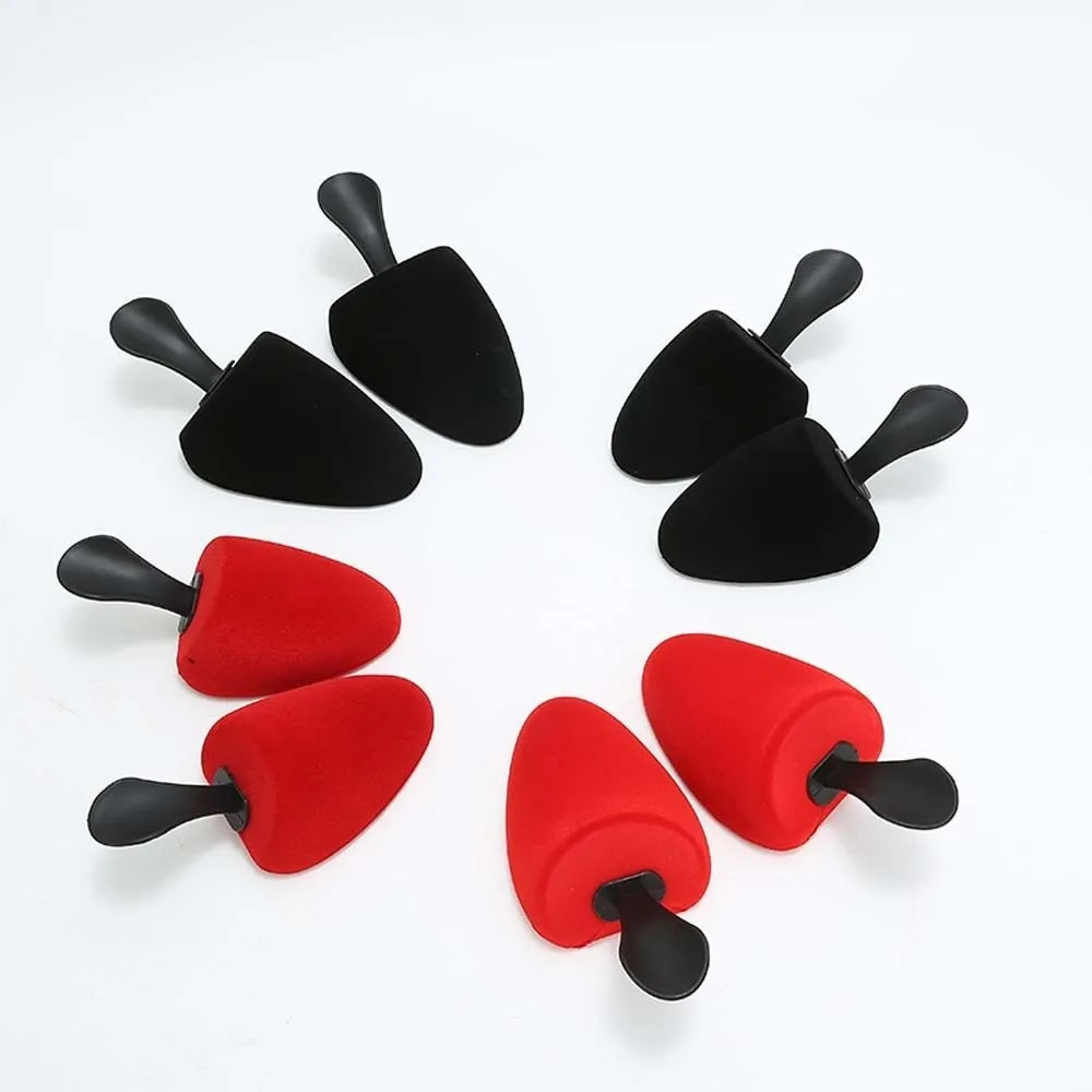 1 Pair Flocking Surface Shoe Trees Anti Wrinkle Prevent Deformation Shoe Shapers Soft Texture Plastic Handle Crease Protectors