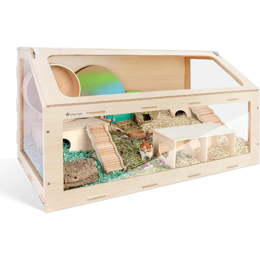 

Vista Hamster Cage W Oblique Opening Cage Door MDF Aspen Small Animal Cage for Syrian Hamsters Degus or Other SimilarSized Pets