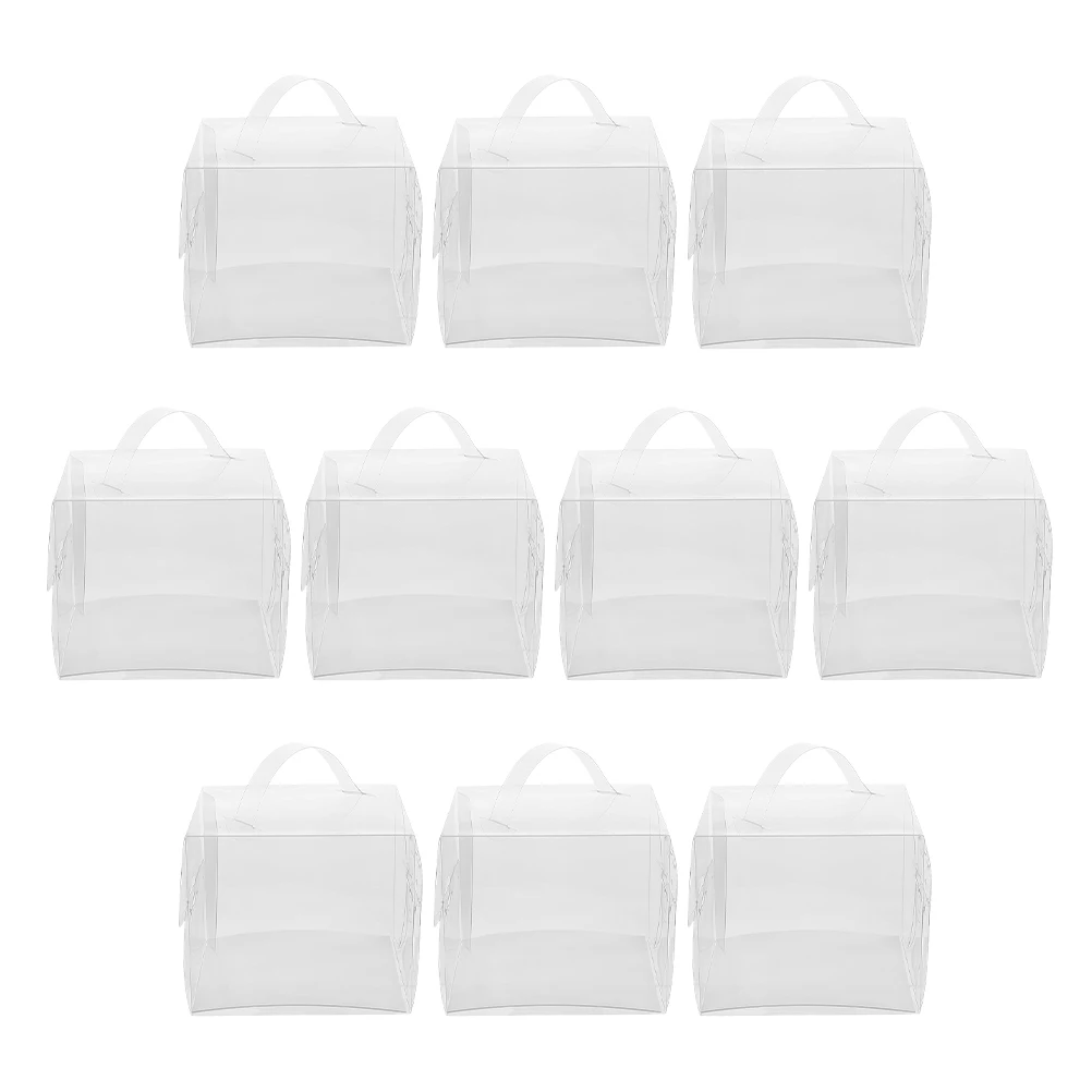 

10 Pcs Cake Boxes 5 Inch Thickened PET Clear Display Portable H les Birthday Dessert Container Mousse Treat Stable Safe