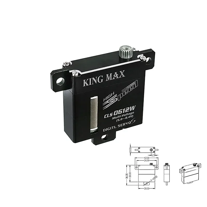 KINGMAX-Digital Metal Gear Wing Servo, rolamentos de esferas duplos, CNC completo para RC Veleiro e Glid, CLS0612W, 0911W, 2013W, 8,5 kg, 10 kg, 20kg