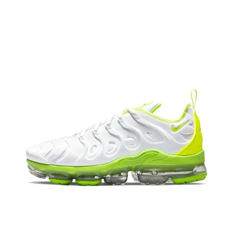 Nike Air VaporMax Plus Men's White and Green Full Hand Air Cushion Cushioned Shock Recovery Non-slip Wear Sports Shoes