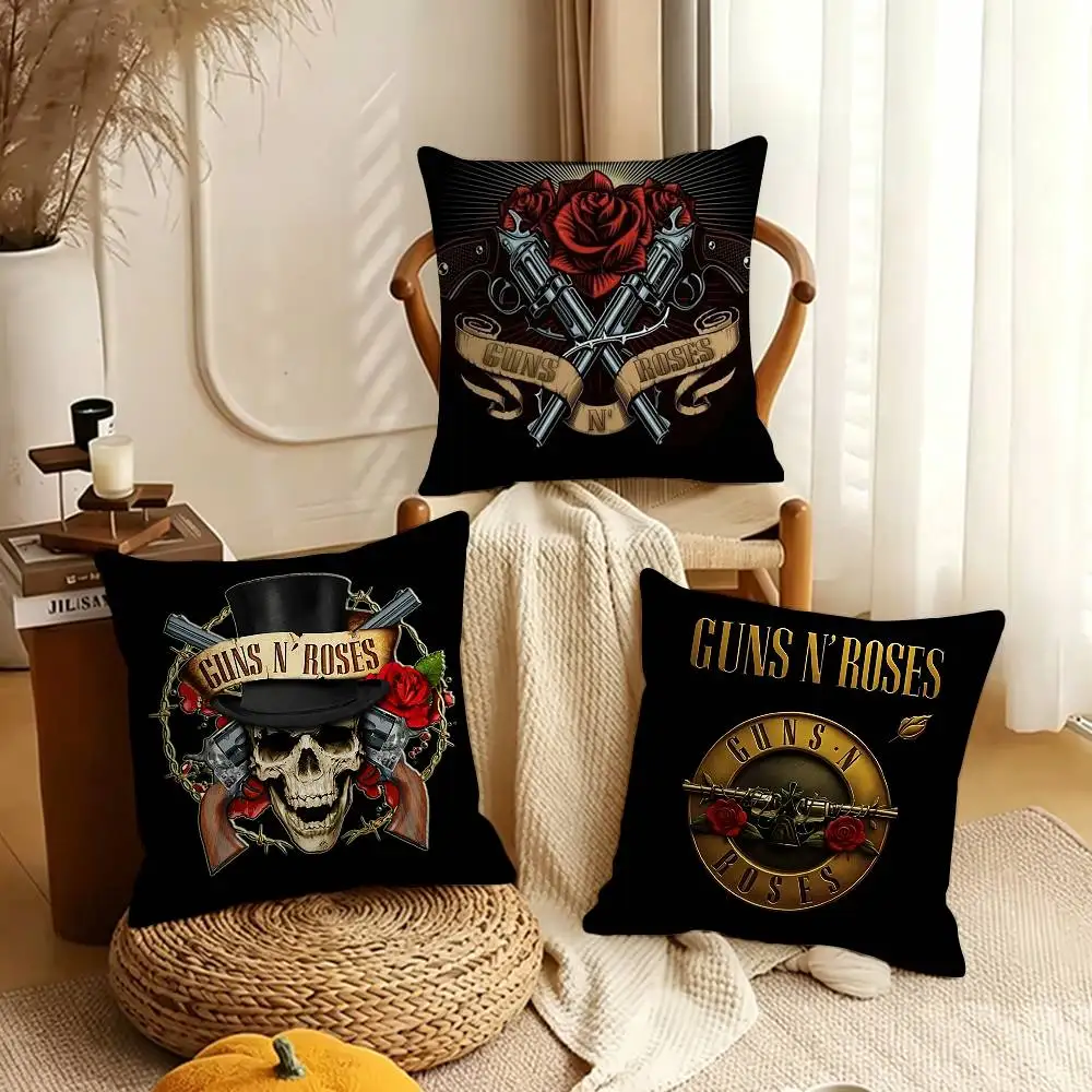 G-Guns N R-Roses Various Sizes Square Pillow Case For Car Home Bedchamber Decor